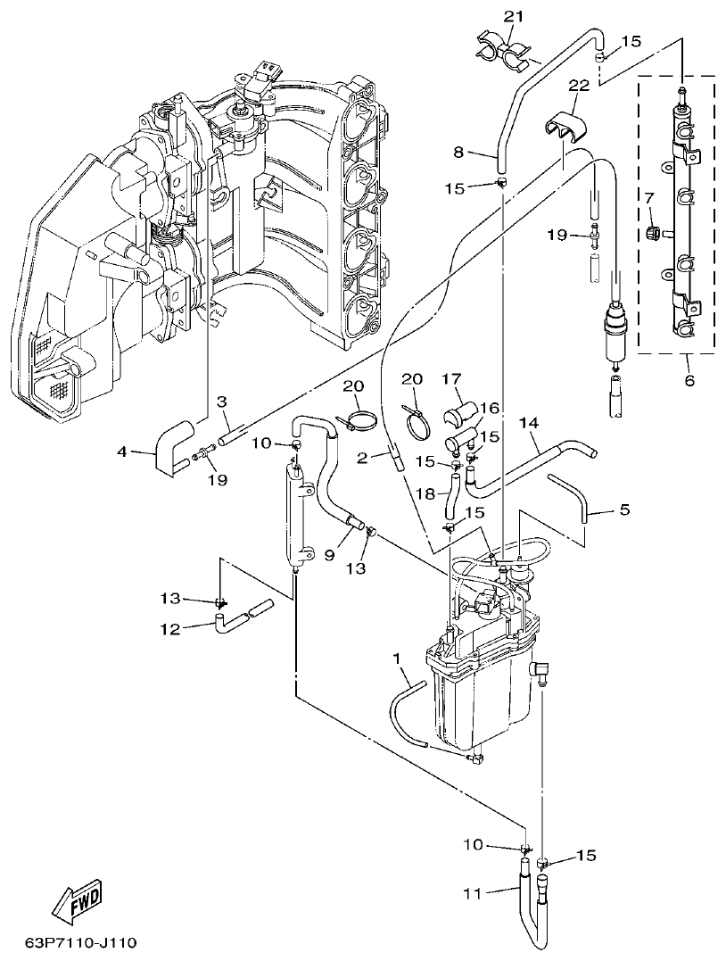 Yamaha F150BET, FL150BET FUEL INJECTION PUMP 2 parts diagram